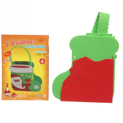 Сумочка детская складная новогодняя "Ультрамарин- Сапожок", 9*6,5 см дно сумки, 15 см без ручки