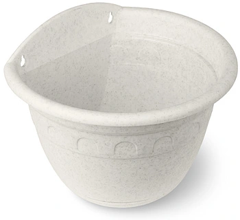 Кашпо настенное пластиковое 1,65л d-20см "Колывань" мраморный С112М