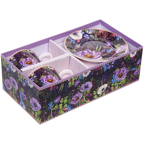 Кофейный набор 4 предмета Цветочный сад (2 кружи 120мл+2 блюдца)_8