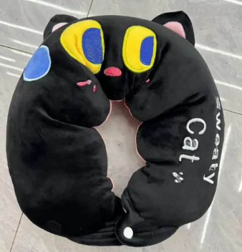 Подушка дорожная "TRIP - Cutie", кот, цвет чёрный