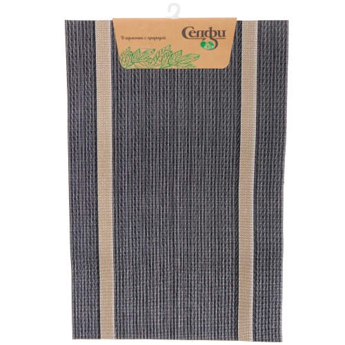 Салфетка на стол 30*45см "Дарио" плетеная черная