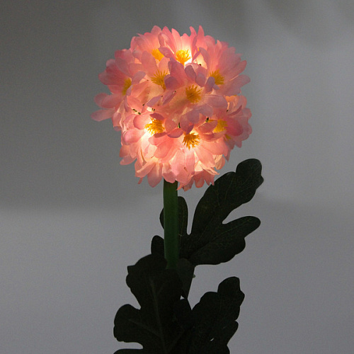 Светильник на солнбатарее (фигура на спице с подсветкой) Гортензия 73 см, Розовый (свечение теплбелый)_9