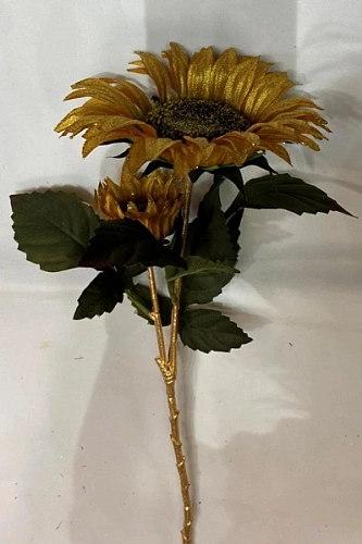 Искусственные цветы "FLOWERS GLAMOUR" 63см Подсолнухи 2 цветка золотые