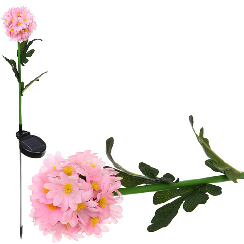 Светильник на солнбатарее (фигура на спице с подсветкой) Гортензия 73 см, Розовый (свечение теплбелый)_2