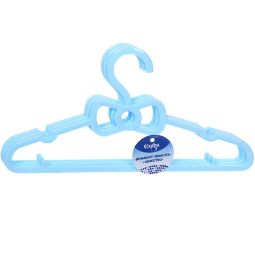 Плечики для одежды детские 3шт "ИДЕЯДОМА", бантик, цвет голубой, 29*15см (Лейбл Селфи)