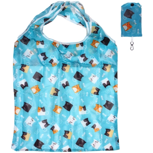 Сумка - шоппер с карабином "ИДЕЯДОМА", принт котики, 60*38см/нагрузка до 10кг (инд. пакет истикер)