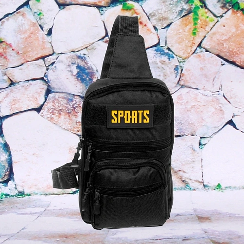 Сумка мужская Cross Body, 4 кармана, цвет черный, 28176см_4