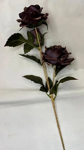 Искусственные цветы "FLOWERS GLAMOUR" 65см Розы 3 цветка лиловые