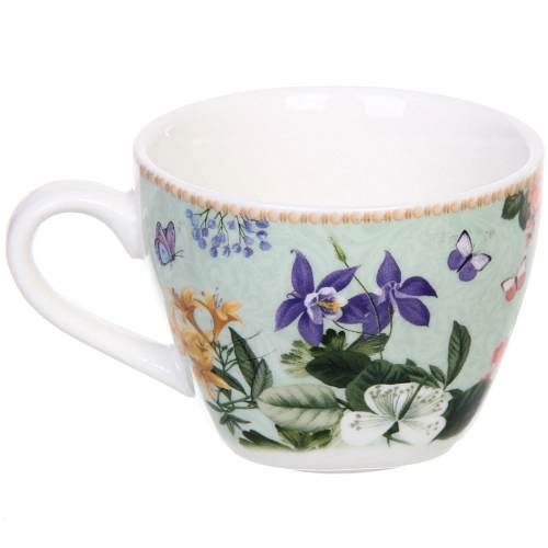 Чайный набор 4 предмета Цветочная фантазия (2 кружи 130мл+2 блюдца) _6