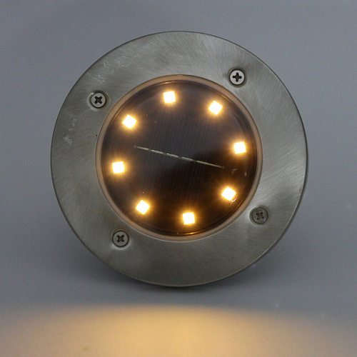 Светильник на солнбатарее Светоч d=12 см, 13,5 см (8 ламп), на солнечной батарее, Теплый белый_3