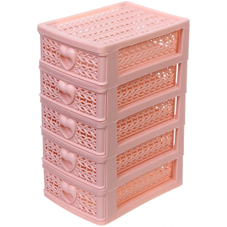 Комод малый "ПАЛЕРМО", цвет пудровая роза, 5 отделений, 13*9*18,5см