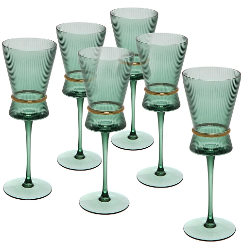 Бокал для вина 350мл "VIVALDI" в наборе 6шт, зеленый