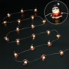 Гирлянда для дома "Дед Мороз" (3,3*2,5см) на батарейках 2,0 м 20 ламп LED, 1 реж., IP-20, Теплый белый (батарейки CR2032)