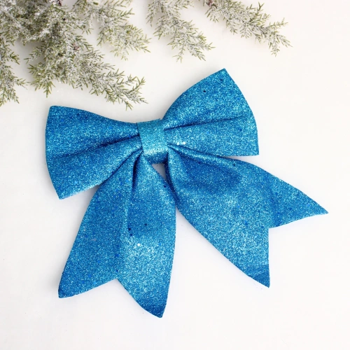 Бант на ёлку "Волшебство" 20*25*10 см, Голубой