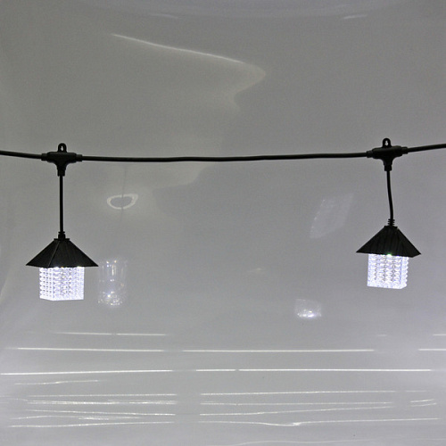 Гирлянда для улицы Домики 5 м 10 ламп LED (8,510 см) чернпров, 1 реж,IP-55 (220 V), Белый_4