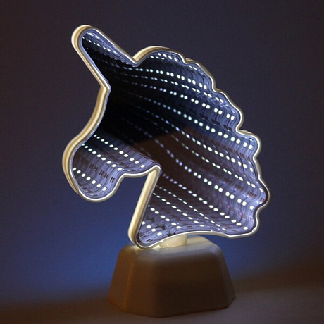 Светильник зеркальный "Единорог" 19*14см LED на батарейках