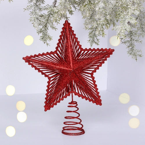 Звезда на ёлку 20*23 см "Волшебница", Красный