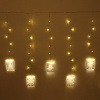 Гирлянда для дома БАХРОМА ш2,0м* в90/70см 36 ламп LED "3D Новый год",8 реж., с пультом Д/У, IP-20, Теплый белый (USB)