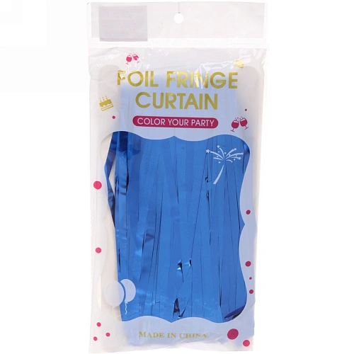 Занавес фольгированный Дождь ш1м, в2м (матовый), синий_4