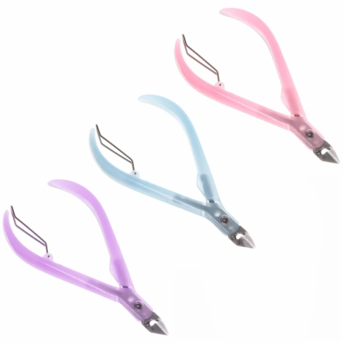 Кусачки для кутикулы, в пакете "Ultramarine", одна пружина, ручки пластик, цвет микс, 10,5см