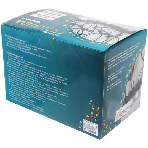 Гирлянда для улицы Домики 5 м 10 ламп LED (8,510 см) чернпров, 1 реж,IP-55 (220 V), Белый_15