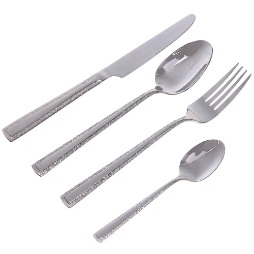 Набор столовых приборов SANLI 16шт (4ножа, 4вилки, 4стложки, 4чложки), цвет серебро, узор_4