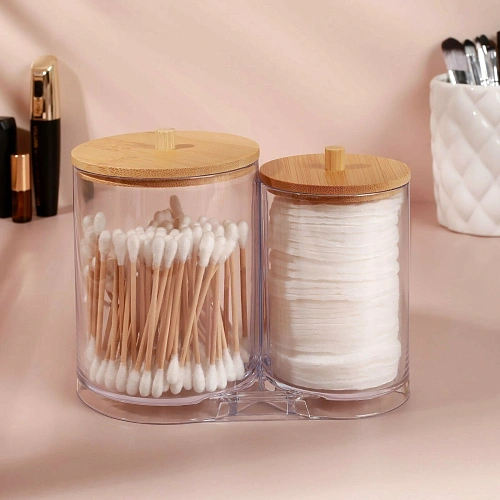 Диспенсер для ватных дисков и палочек БРАМИНГЕМ, прозрачный, 155913см_4