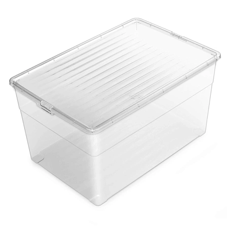 Ящик с крышкой универсальный "Лайф", прозрачный, 56*38*30см / 51л