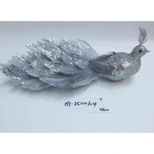 Фигурка новогодняя "Королевская птица" 37 см, серебро