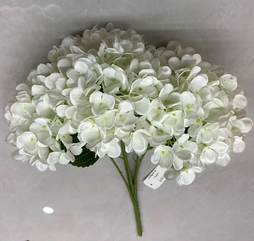 Искусственные цветы "Гортензия"  48см 5 цветков белые