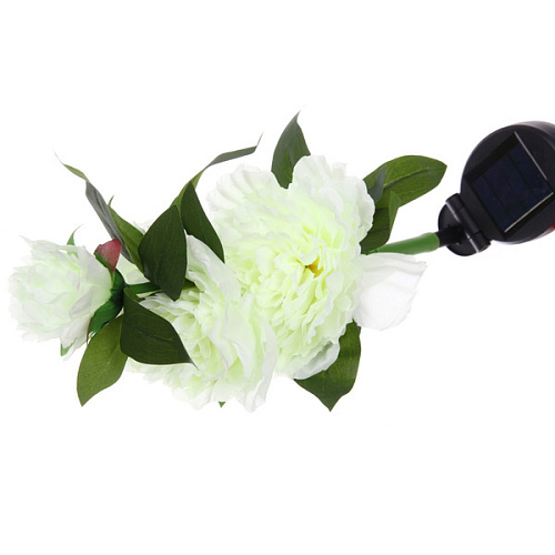 Светильник на солнбатарее (фигура на спице с подсветкой) Великолепная роза 73 см, Белый (свечение белое)_4