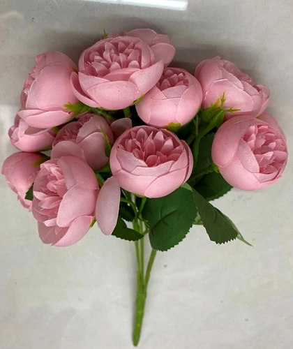 Искусственные цветы "Розочки" 30см 15 цветков розовые