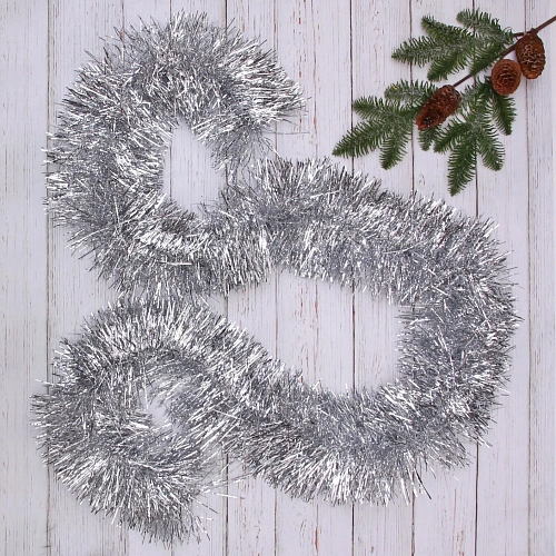 Мишура 2м 17см Классика, Серебро_5