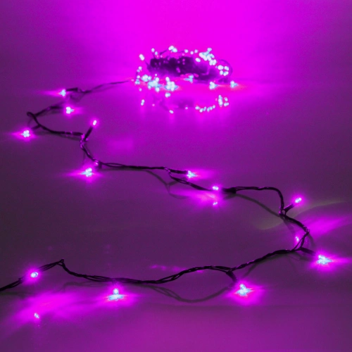 Гирлянда для дома  3,5м 36 ламп LED зелёный пров.,8 реж, IP-20, Розовый