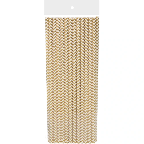 Трубочка для коктейля "Зигзаг" 19,5 см d-6 мм (набор 25 шт), Золото