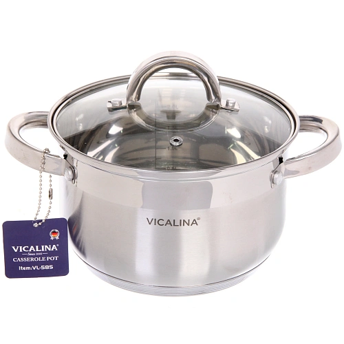 Набор посуды из нержавеющей стали VICALINA 4 предмета (4 кастрюли 1,9л, 2,7л, 3,6л, 6,0л) VL-585_11