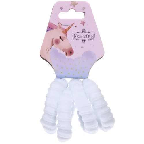 Резинки для волос 4шт "Raili fashion", цвет белый, d-5см (подвес единорог)