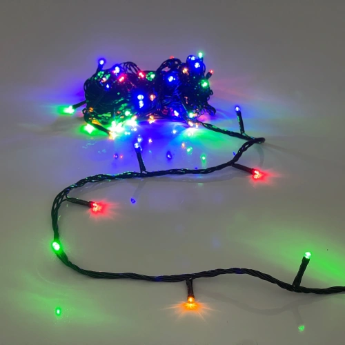 Гирлянда для улицы 11м 120 ламп LED чёрный провод, 8 реж, IP-54, Мультицвет (возможность соединения)