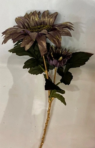 Искусственные цветы "FLOWERS GLAMOUR" 63см Подсолнухи 2 цветка лиловые