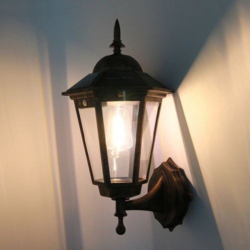 Фонарь садовый Огонь 381920 см, на солнечной батарее (свеч, теплый белый) 1 LED, 3 реж, датчик движ_3