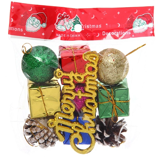 Набор украшений "Merry Christmas" 12*12 см  (набор 10 шт), микс