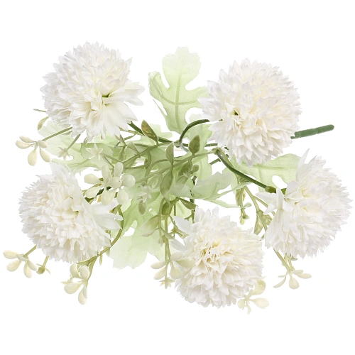 Искусственные цветы "Букет хризантем" 25см 5 цветков белые