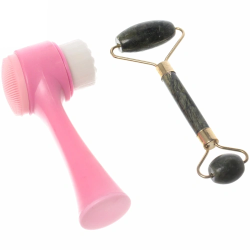 Набор косметический "Beauty Bar", Gua sha и щетка для умывания, цвет зеленый,16,5*16,5см