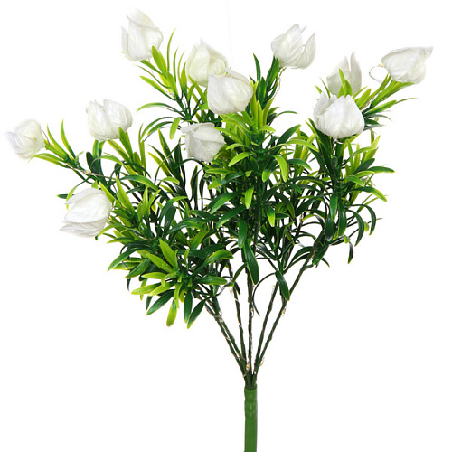 Светильник на солнбатарее (фигура на спице с подсветкой) Тюльпаны 75 см, Белый (свечение мультицвет)_7