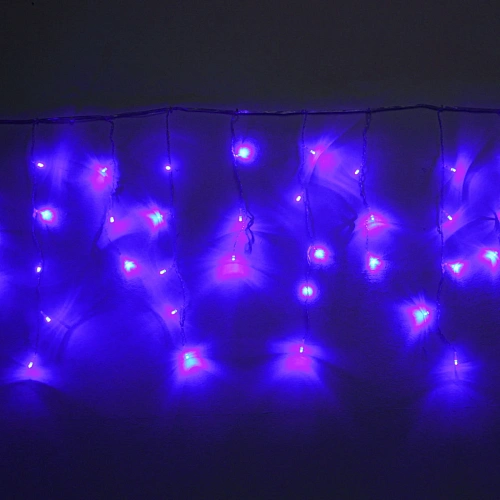 Гирлянда для дома БАХРОМА ш1,5м в3050см 48 ламп LED, прозрачнпровод, 8 реж, Синий_15