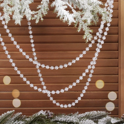 Бусы на ёлку 2,0  м "Волшебная капля" d-10 мм, Прозрачный