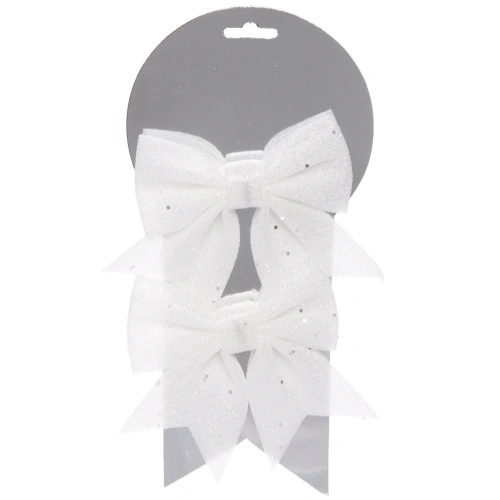 Бант на елку "Нежность" 12*14 см (набор 2 шт), Белый