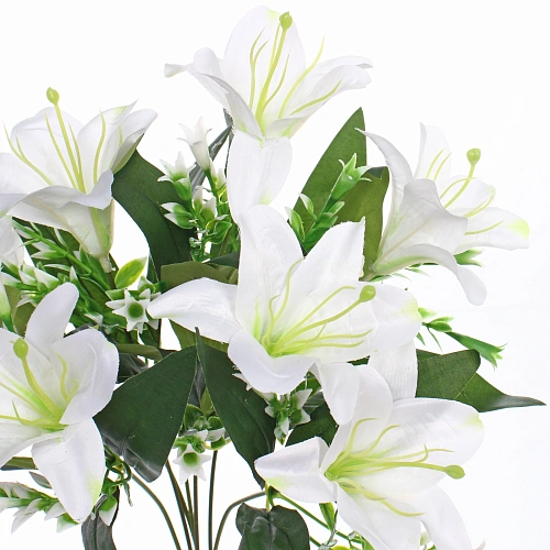 Искусственные цветы Букет лилий 35см 7 цветков белые_4