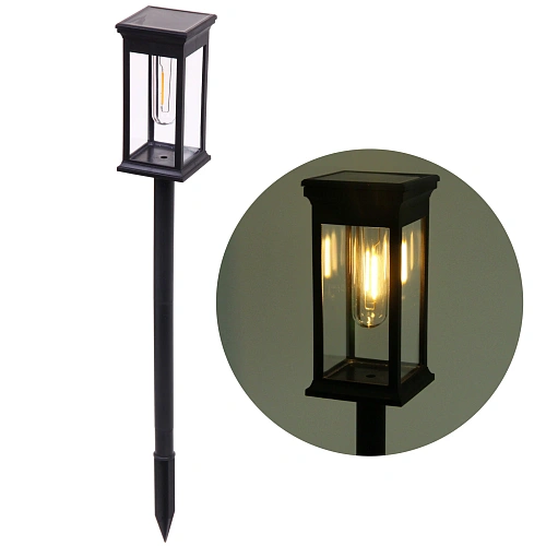 Фонарь садовый "Sunshine" 6,5*6,5*54 см, на солнечной батарее (свечение Теплый белый)