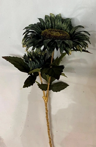 Искусственные цветы "FLOWERS GLAMOUR" 63см Подсолнухи 2 цветка зеленые